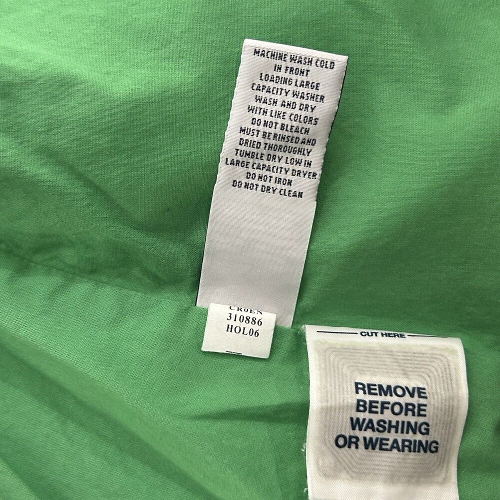 Old Navy Down Puffer Vest Women's Large Green Blue White Zips & Snaps Y2K 90s - Picture 7 of 9